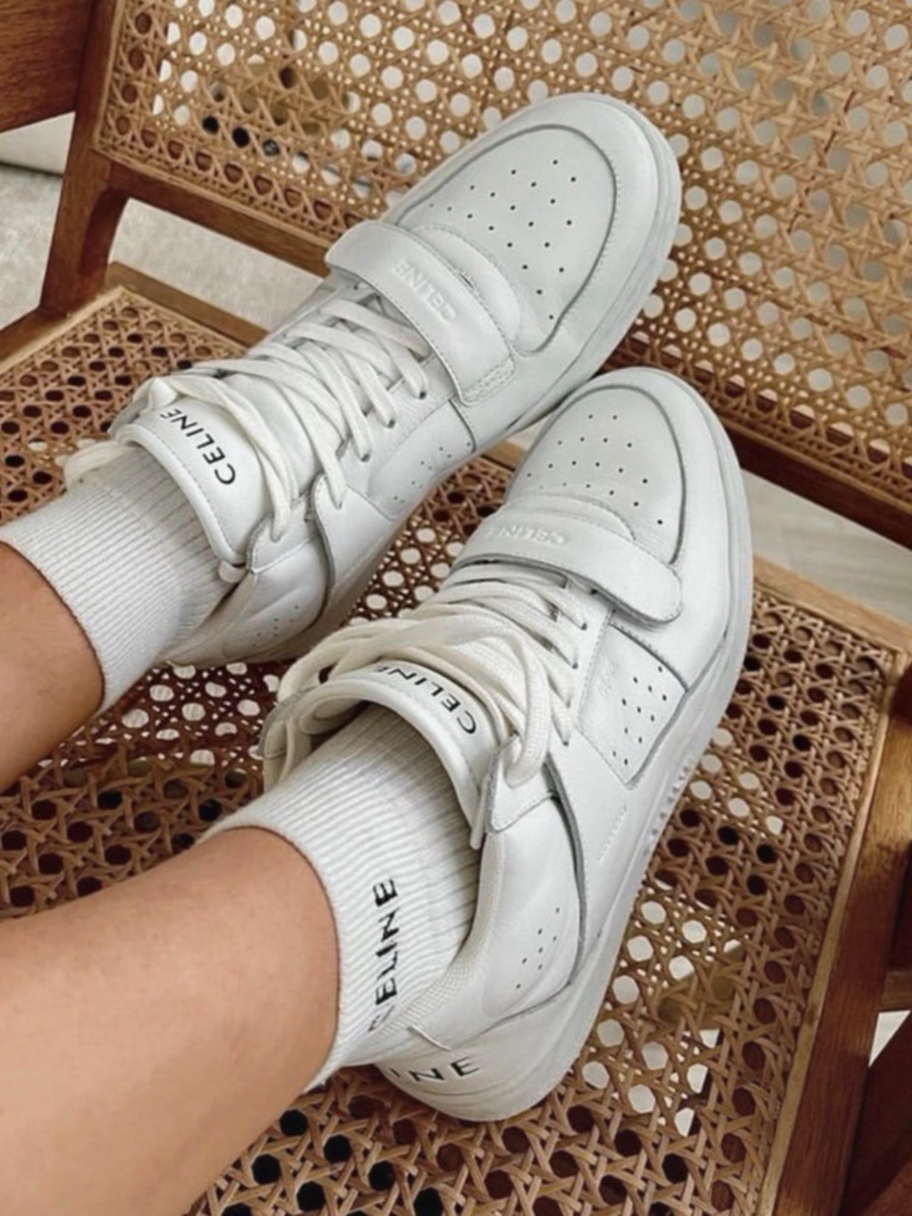 Celine White High-Top Sneakers | Size 40 | Full Set - Picture 3 of 14